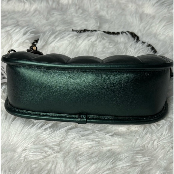 NEW/NWT COACH Quilted Swinger 20 - Metallic Dark Green - Picture 9 of 16